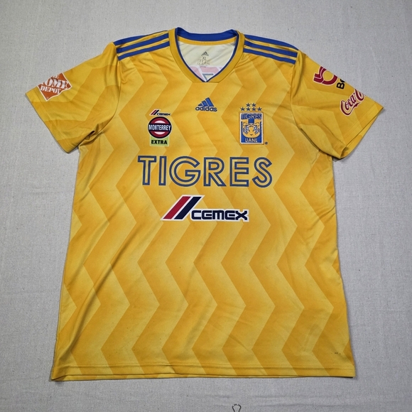 ADIDAS MEN TIGRES UANL 2019/20 HOME SOCCER / FUTBOLJERSEY SHIRT YELLOW SIZE XL - Picture 1 of 7